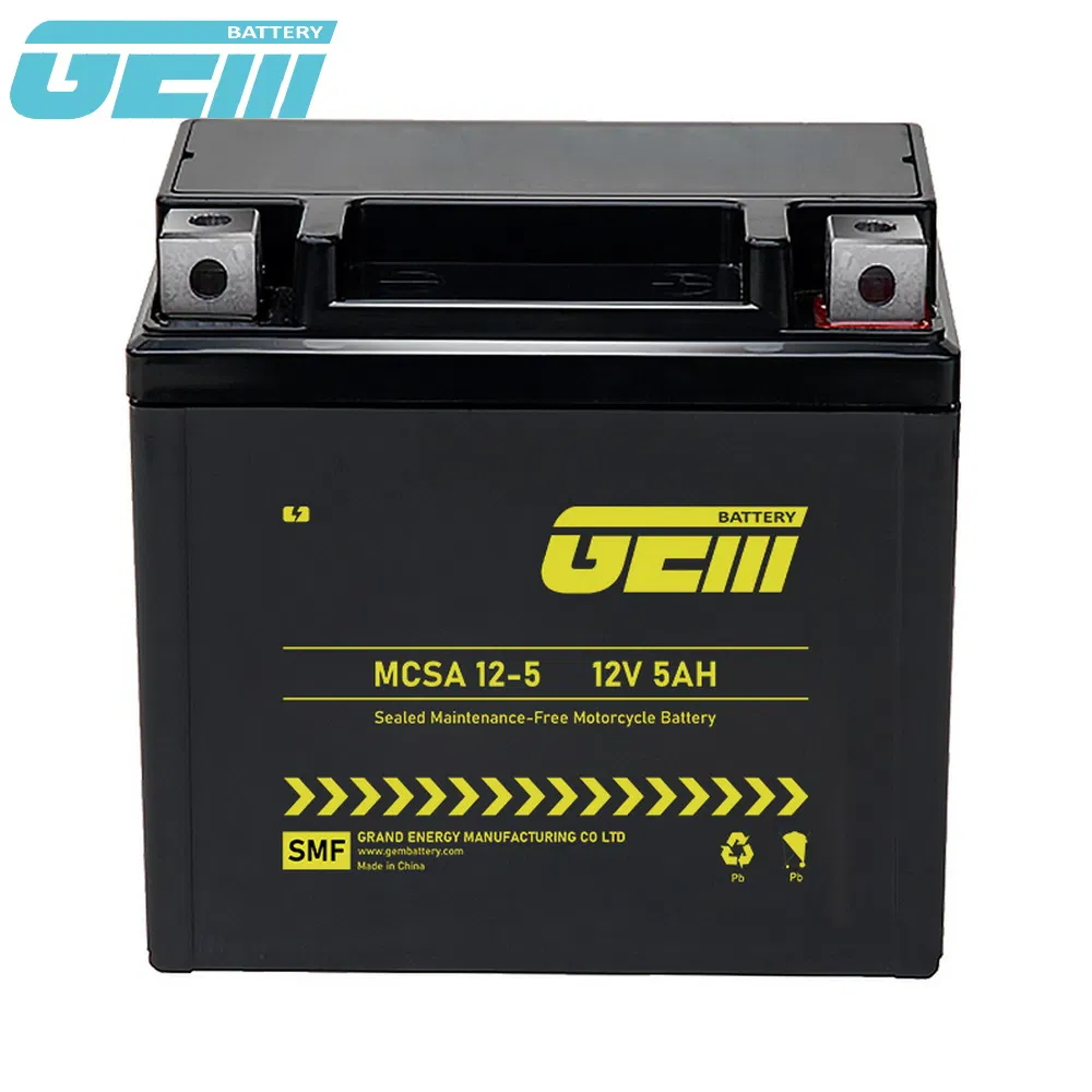 12V 5ah/SMF/ Mf Start Stop Sealed Lead Acid Activate Motorcycle Good Quality AGM Engine Battery