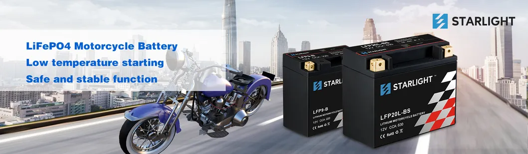 12V LiFePO4 LFP20L-BS Lithium Motorcycle Starting Battery