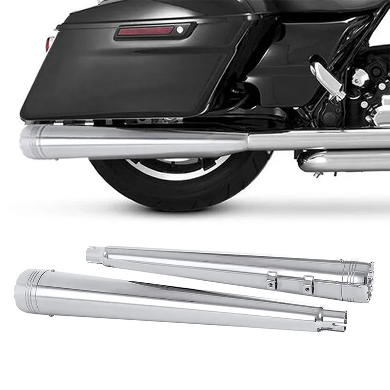 4′′ Megaphone Slip on Dual Exhaust Pipe for Harley Road Street Glide 1995-2016