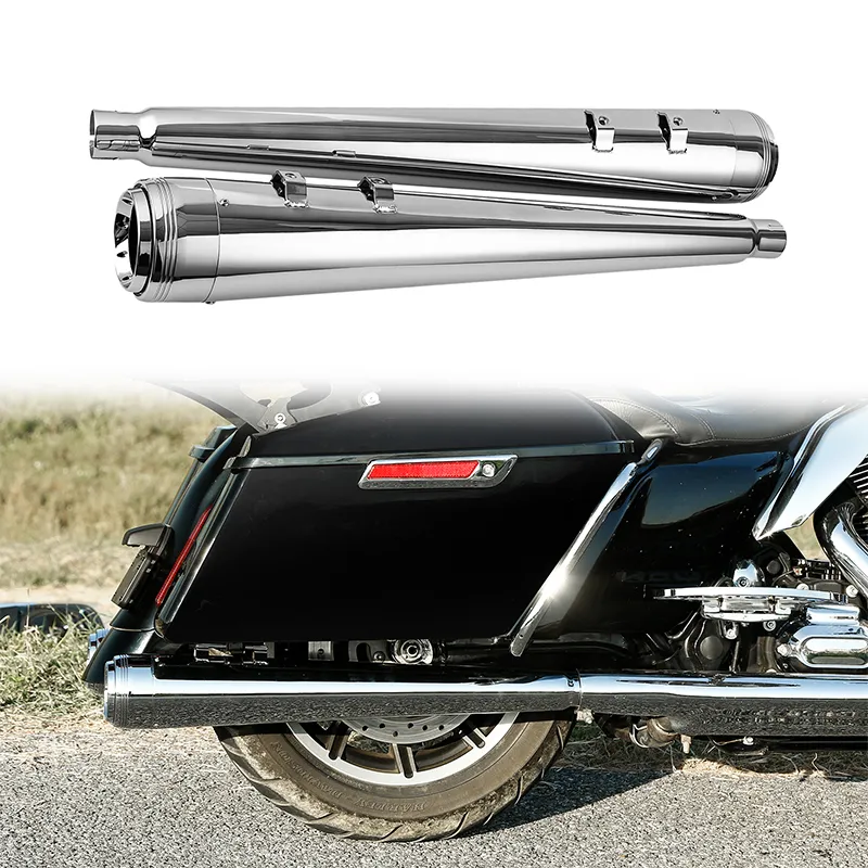 4" Megaphone Slip-on Muffler Exhaust Pipes Fit for Harley Road King Glide 95-16
