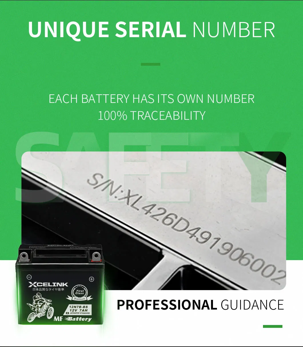 High Quality Battery Xcelink 12V7ah Rechargeable Battery/ Motorcycle Acid Battery