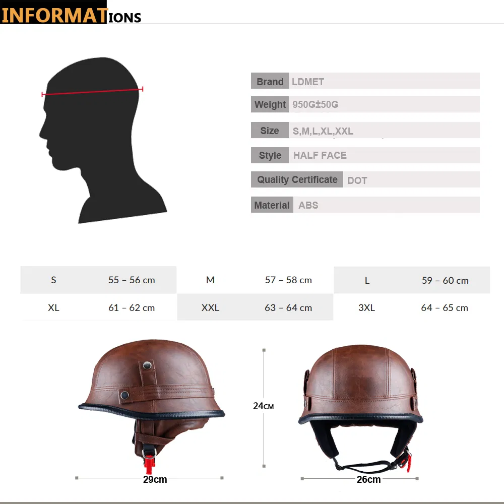 Motorcycle Accessories ABS German Helmet