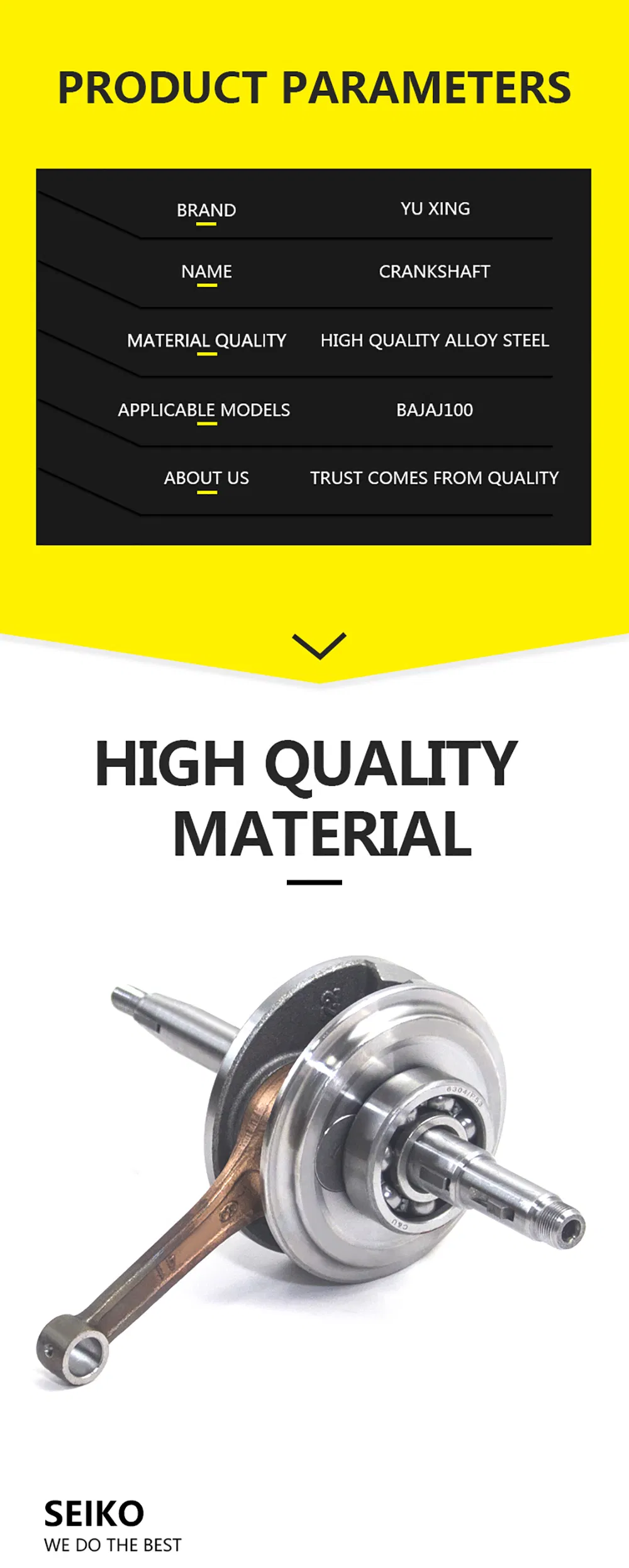 Motorcycle Engine Parts Motorcycle Alloy Steel Crankshaft