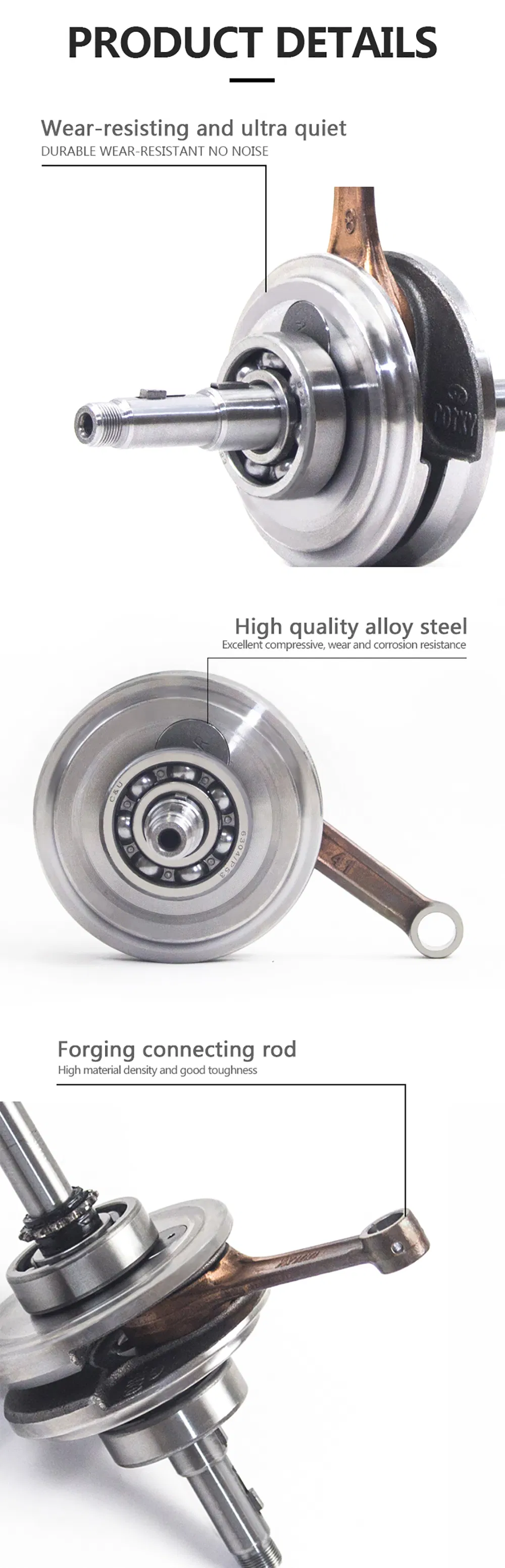 Motorcycle Engine Parts Motorcycle Alloy Steel Crankshaft