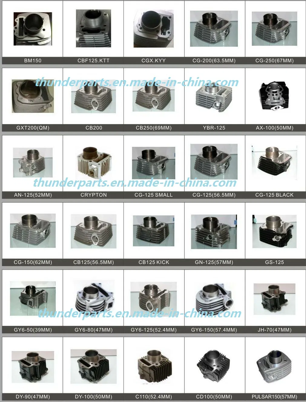 Parts of Motorcycle Cylinder/Picston/Clutch Spare Parts for 70cc 90cc 100cc 110cc Motorcycles and Scooters